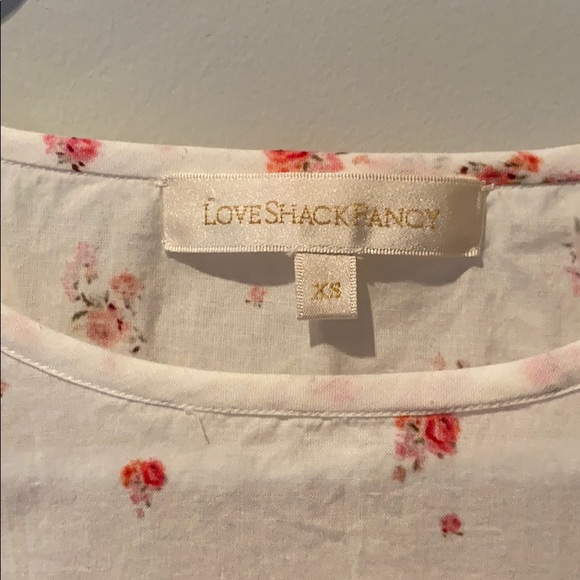 LoveShackFancy floral 3/4 sleeve top - Picture 4 of 6